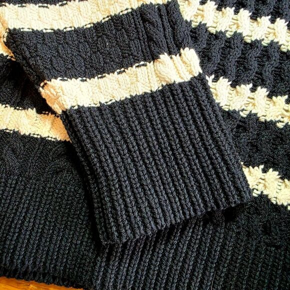 La Ligne x Target Sweater Womens 3X black and white cable zipped collar - Picture 6 of 8